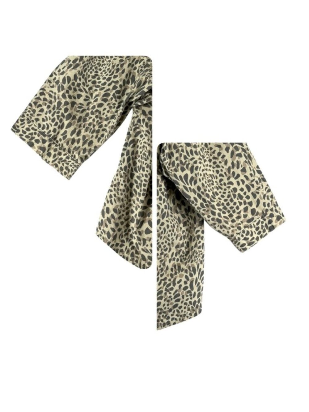 D & Co Womens 1X Green Animal Print Button-Down Blouse 3/4 Tab Sleeves L - Picture 8 of 10